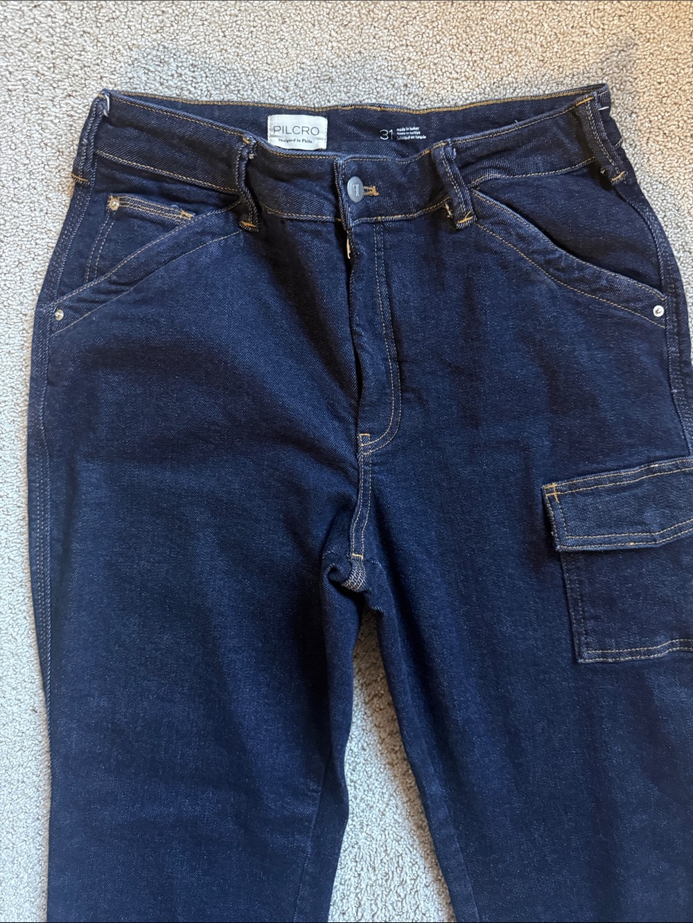 Pilcro Women’s  Navy Straight-Leg‎ Cargo Jeans